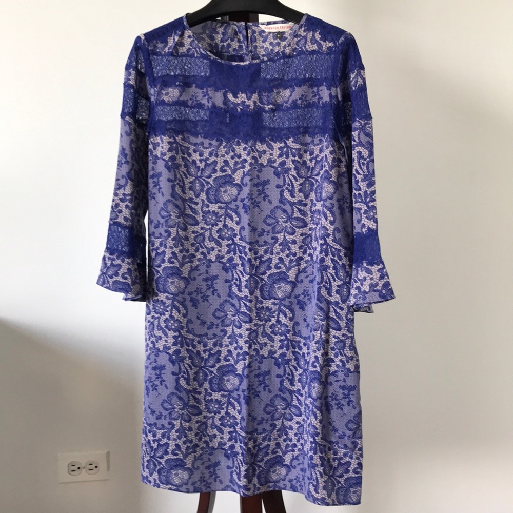 Rebecca Taylor Lace Print Silk Dress Sz 10